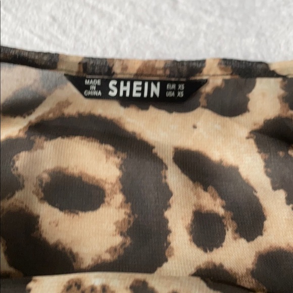 Shein Leopard Wrap Top - Picture 4 of 4